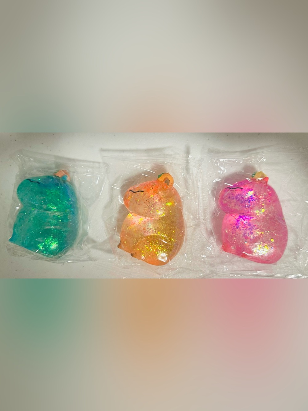 Squishy Glitter Capybara Set of 3